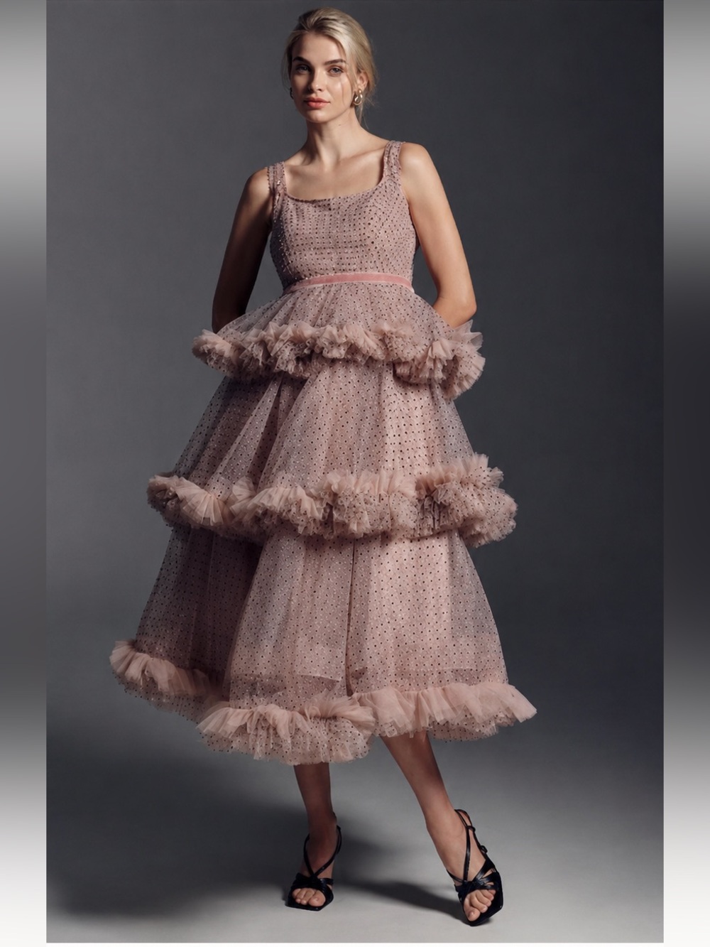 NWT Mac Duggal Tiered Tulle Ruffle 20776 Anthropologie Dress Size 10 & 16